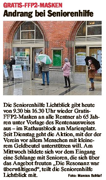 11.02.2021 | tz | Andrang bei Seniorenhilfe