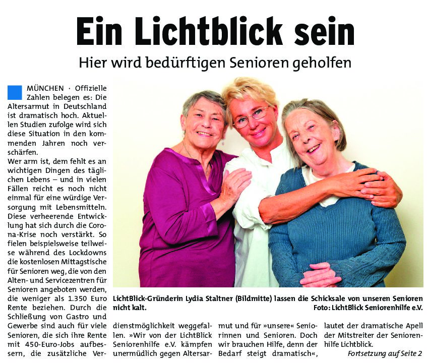 20.01.2021 | Münchner Wochenblatt | Ein Lichtblick sein