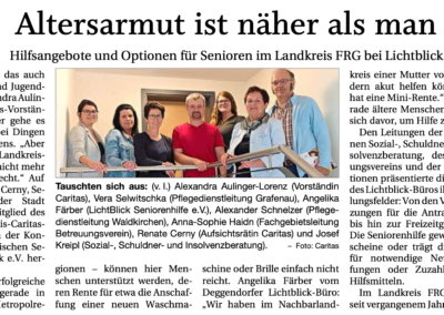 09.06.2022 | Passauer Neue Presse | „Altersarmut ist näher als man denkt – Hilfsangebote und Optionen für Senioren im Landkreit FRG“