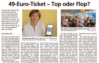 16.05.2023 | Münchner Merkur | „49-Euro-Ticket – Top oder Flop?“