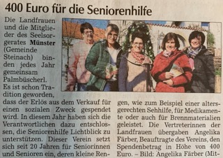 13.04.2023 | Straubinger Tagblatt | „400 Euro für die Seniorenhilfe“