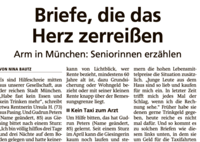 04.08.2022 | Münchner Merkur | „Arm in München: Seniorinnen erzählen“