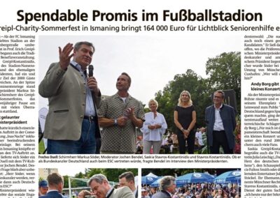 08.07 .2024 | Münchner Merkur | „Spendable Promis im Fußballstadion“