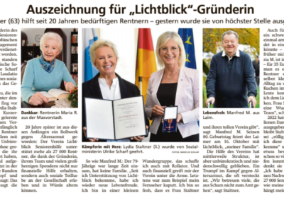 28.09.2023 | Münchner Merkur | „Auszeichnung für LichtBlick-Gründerin“