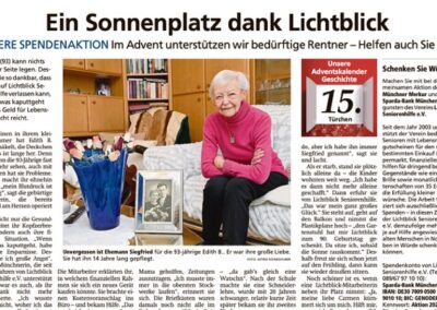 15.12.2023 | Münchner Merkur | „Ein Sonnenplatz dank Lichtblick“