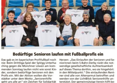 24.04.2024 | Münchner Merkur | „Bedürftige Senioren laufen mit Fußballprofis ein“