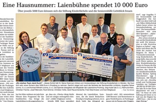 13.03.2023 | Passauer Neue Presse | „Laienbühne spendet 10.000 Euro“