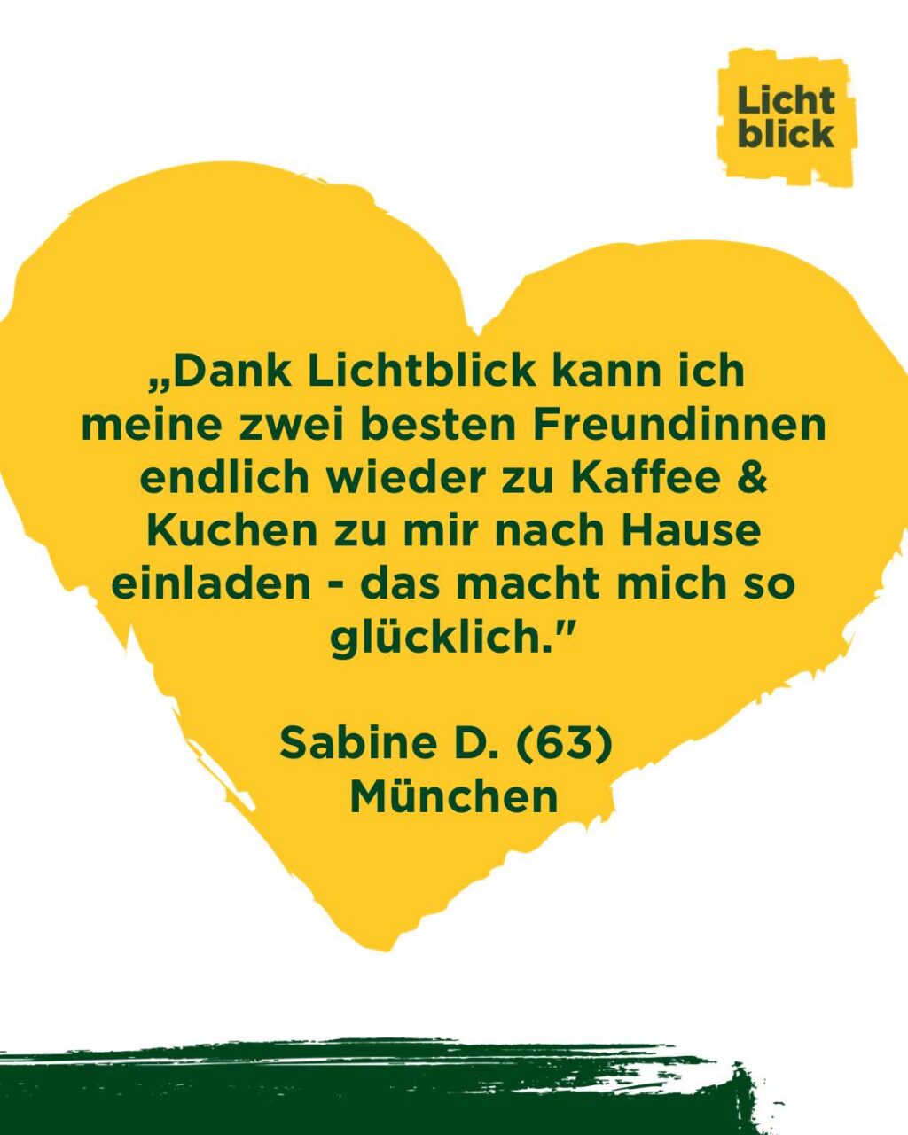 Altersarmut bedeutet...
... vom sozialen Leben ausgeschlossen zu sein! 💔

Viele Senioren, wie die 63-jährige Münchnerin Sabine D., wissen nur zu gut, was es heißt, sich keinen einfachen Kaffee leisten zu können oder Freunde nicht nach Hause einladen zu können. 

Wenn das Geld kaum für das Nötigste reicht, bleibt kein Raum für soziale Teilhabe. 😔

Doch dank unserer Unterstützung mit Lebensmittelgutscheinen und einer monatlichen Patenschaft von 35 Euro kann Sabine ihre Freundinnen nun endlich wieder bei sich willkommen heißen. ☕️ 🍰 

In einem Brief an uns schreibt sie, wie überglücklich sie das macht. 💌

#Rentnerpost #Seniorenbriefe
#Lichtblickseniorenhilfe #LichtBlick
#Dankbarkeit