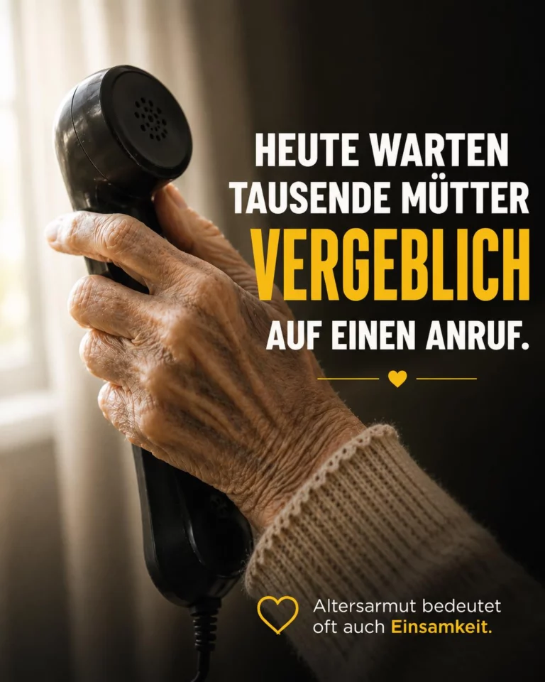 Heute ist Muttertag…

Heute klingeln Telefone. 
Es kommen Karten, Blumen, Umarmungen.
💔 Aber nicht überall.

Für viele Mütter, die ein Leben lang gearbeitet, gepflegt, durchgehalten haben, bleibt der Hörer heute still. 

Kein Anruf. Keine Tür, die aufgeht. Nur ein Sonntag wie jeder andere - nur leiser.

Diese Frauen verdienen mehr als einen Tag im Jahr. Sie verdienen Würde. Jeden Tag.
Wir sehen sie. Wir hören ihnen zu. Wir sind da.

Seit 24 Jahren 🫶🏼

#Muttertag #niemandruftan #Altersarmut #Alterseinsamkeit